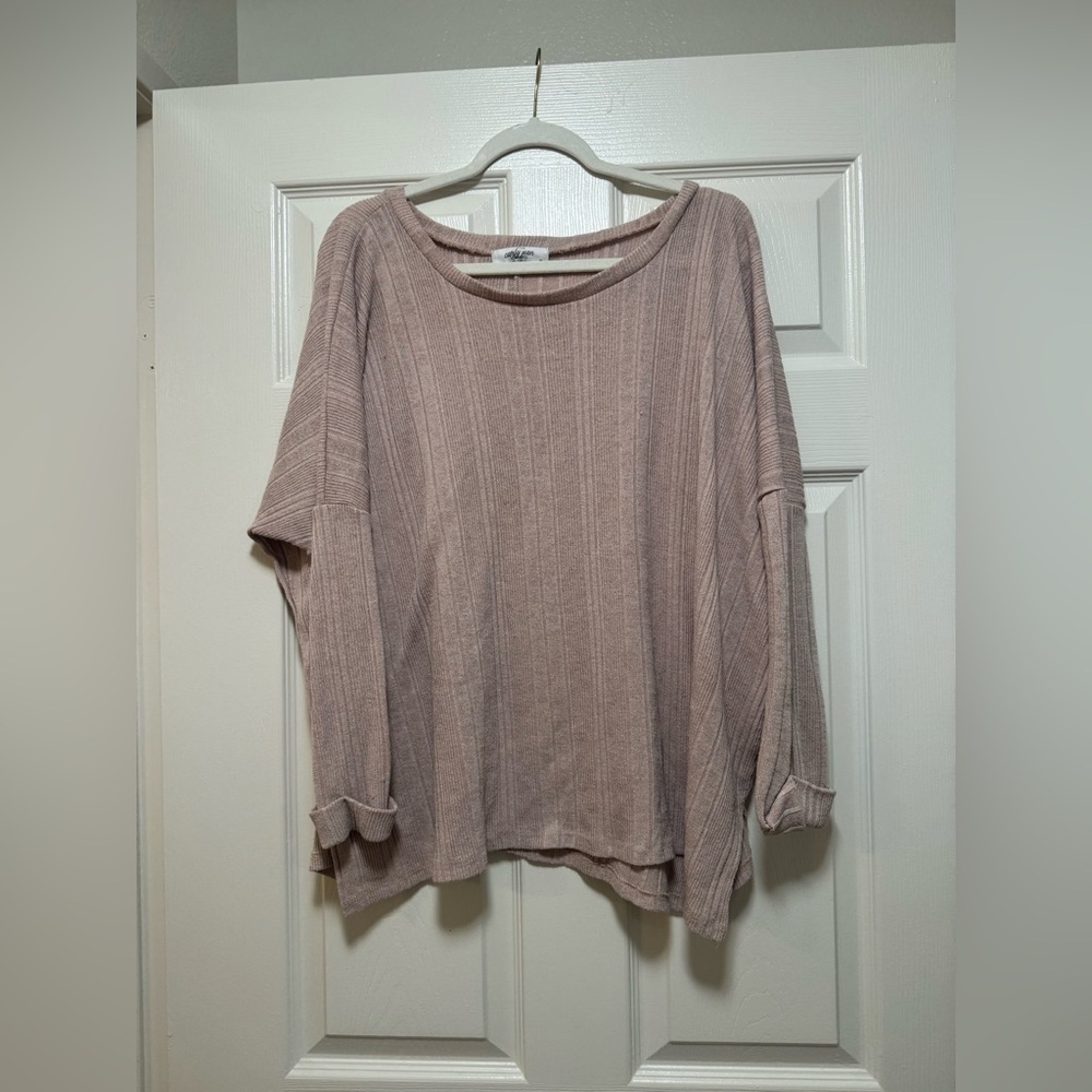 Carly Jean Los Angeles Blush Pink Vintage Evelyn Sweater